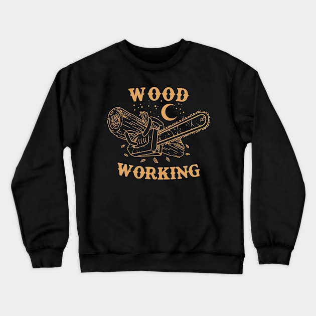 wood working Crewneck Sweatshirt by donipacoceng